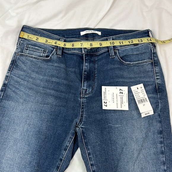 Pacsun Distressed Ripped Perfect Fit Jegging Beach Blue Denim Jeans Size 27 - Picture 5 of 9